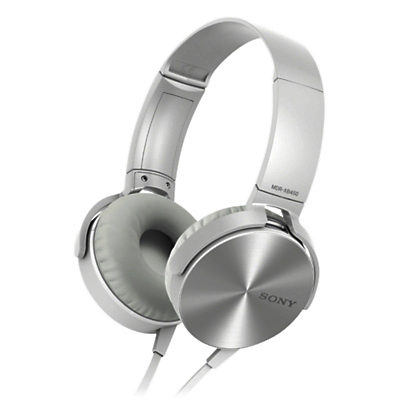 Sony XB450AP On-Ear Headphones, Mic/Remote White